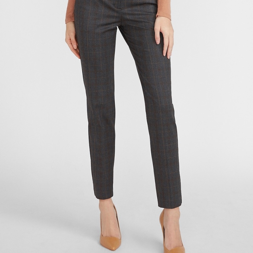 Express Light Gray Columnist Ankle Pants